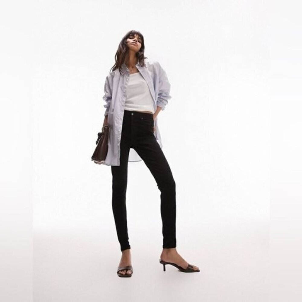 Topshop Black Strength Leg Jamic Jeans Women Size Petite W24
